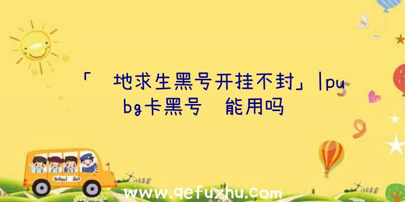 「绝地求生黑号开挂不封」|pubg卡黑号还能用吗